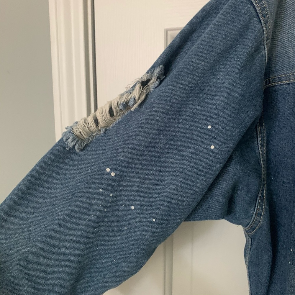 Nasty Gal Distressed Oversized Denim Jacket - Picture 5 of 7